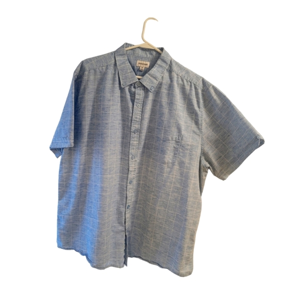 Haggar mens pale blue short sleeve button up shirt - Picture 1 of 4